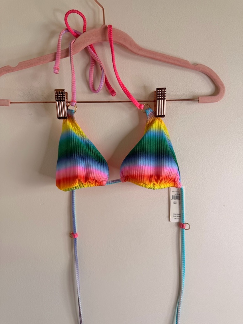 aerie Multicolor Ribbed Triangle Bikini Top
